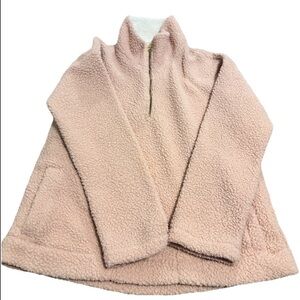 Old Navy Women's Pink Fleece Pullover Half Zip Sweatshirt  Size Medium